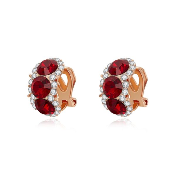 A01-03/Red gemstone stud earrings