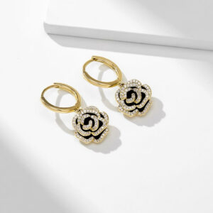 A01-08/Camellia pendant earrings
