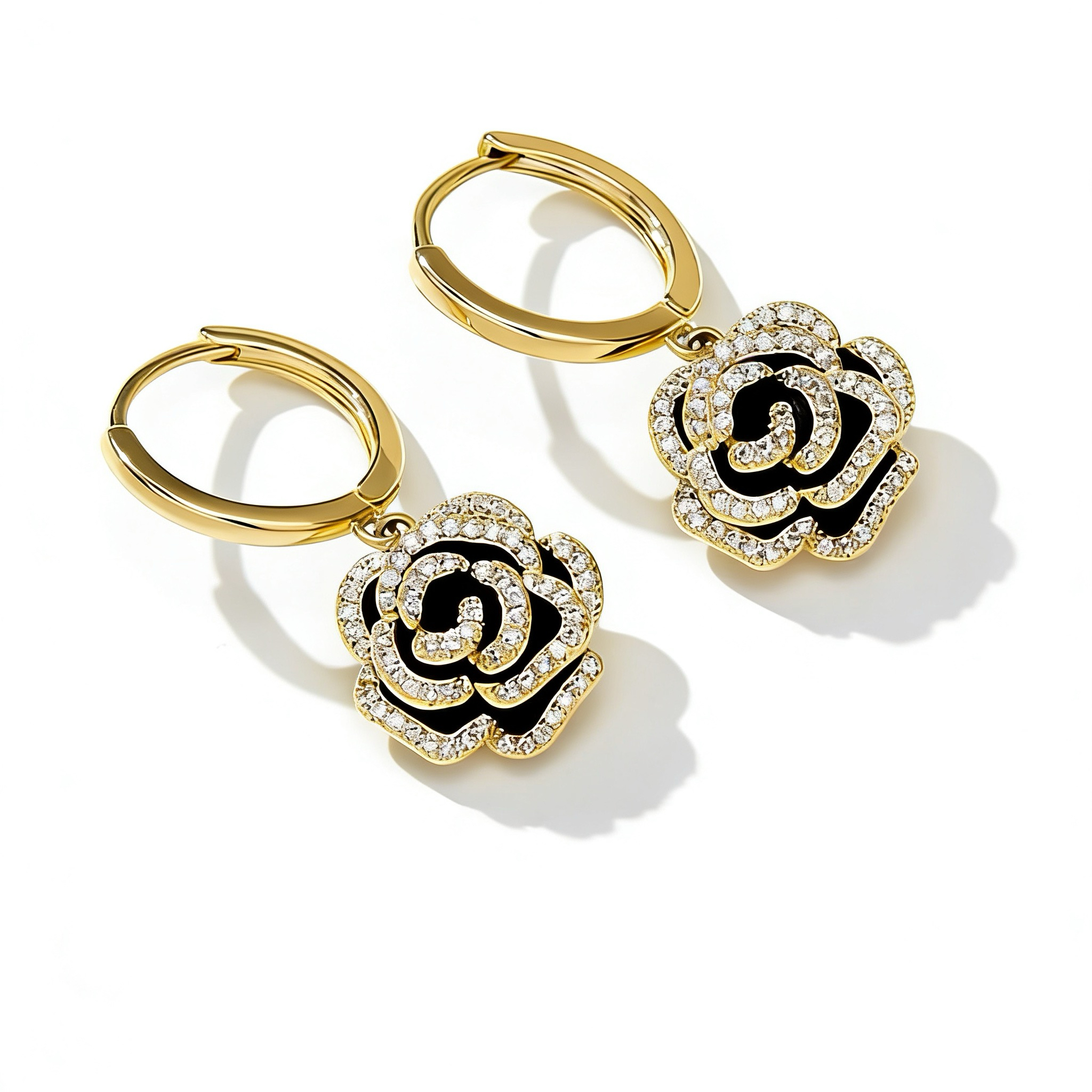 A01-08/Camellia pendant earrings - Image 1