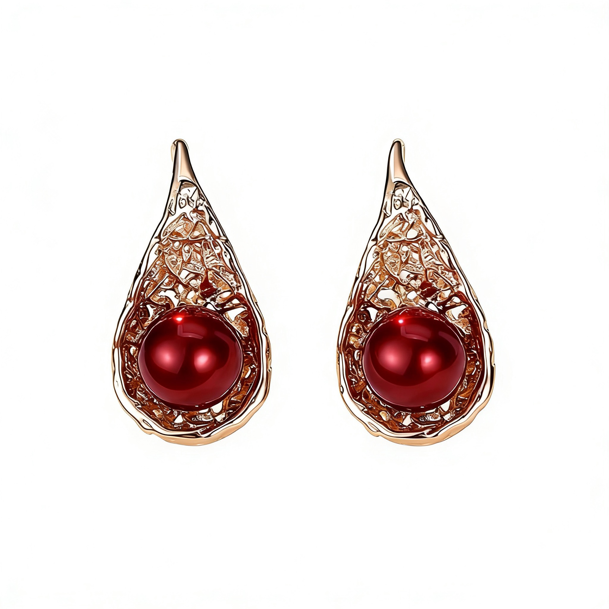 A01-10/Color-plated Pearl Earrings - Image 1