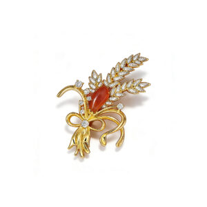 A04-14/Diamond - Studded Wheat Sheaf Brooch