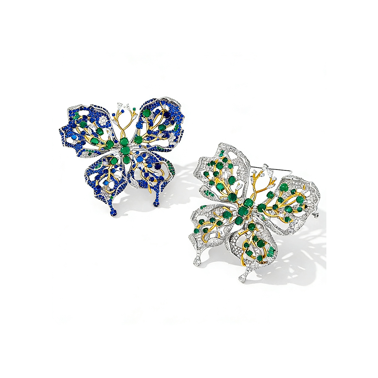 A04-05/Filigree Diamond Colorful Butterfly Brooch - Image 1