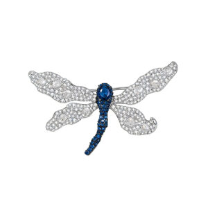 A04-11/Blue Dragonfly Gem Brooch