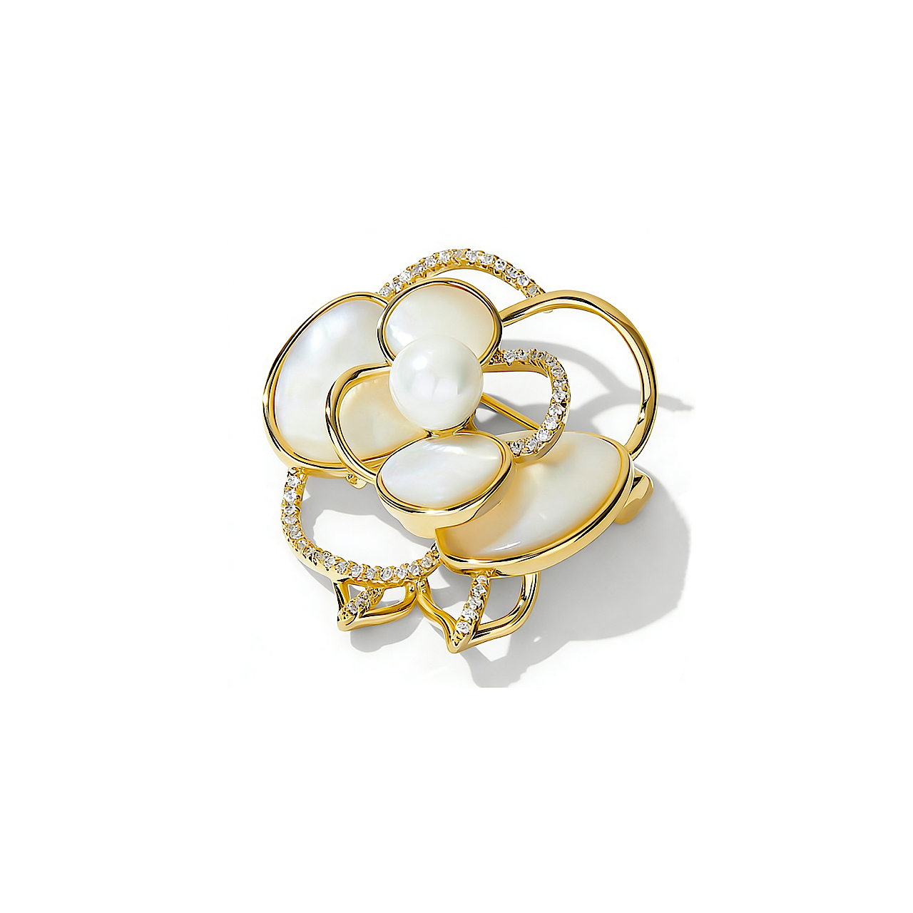 A04-13/Elegant Flower - Shaped Brooch - Image 1
