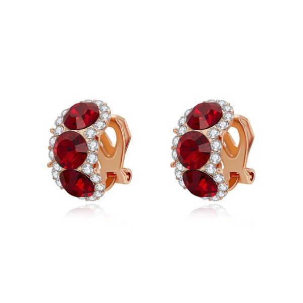 A01-03/Red gemstone stud earrings