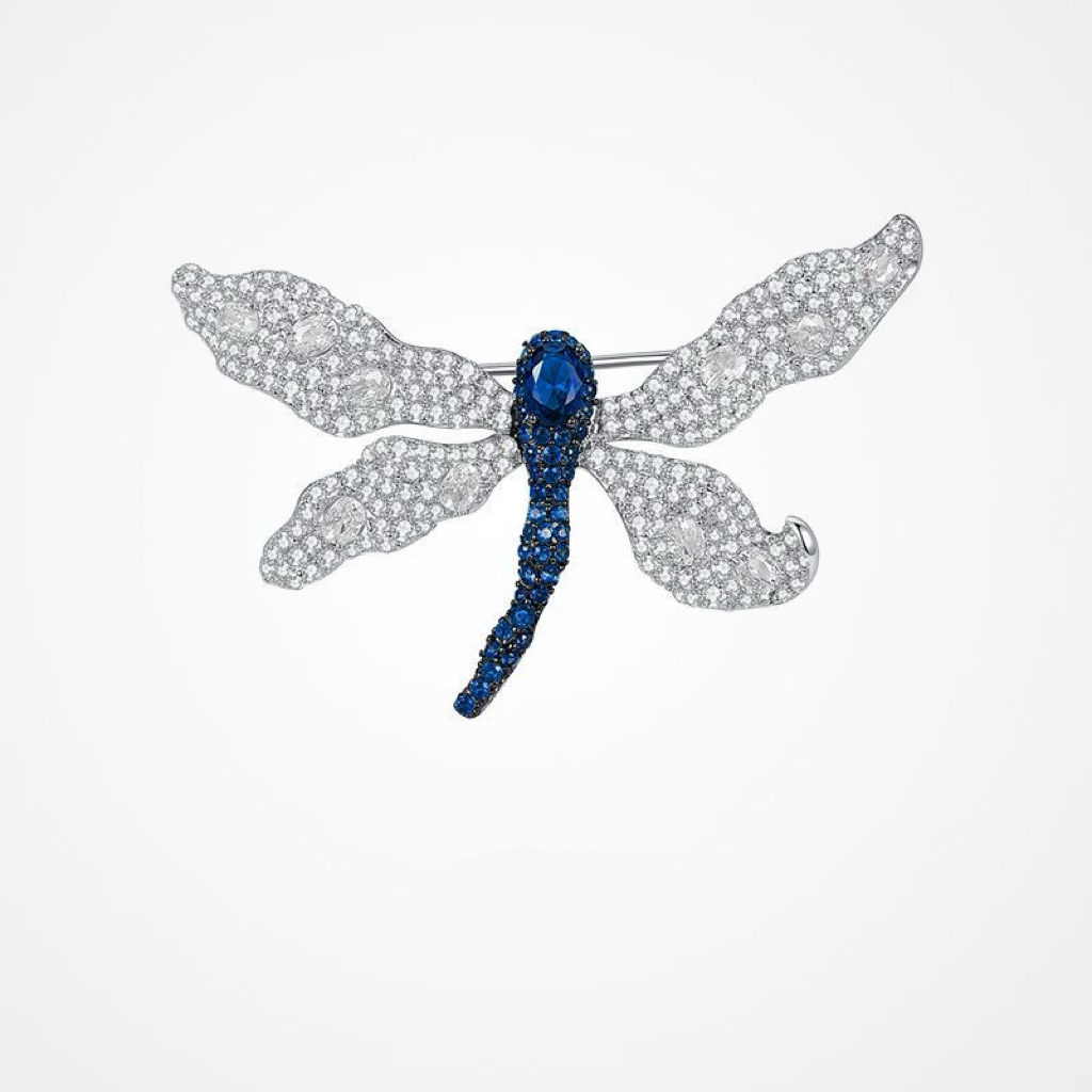 A04-11/Blue Dragonfly Gem Brooch