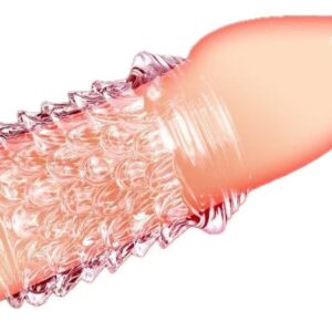 D02-09/Transparent silicone scale-patterned penis enhancement sleeve