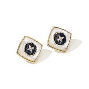 A01-19/Star - Embellished Square Stud Earrings