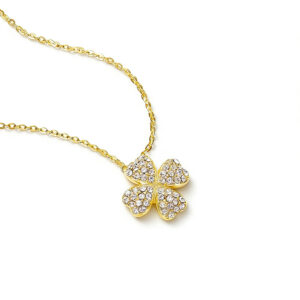 A03-09/Four – Leaf Clover – Lucky Sparkle Necklace/$19