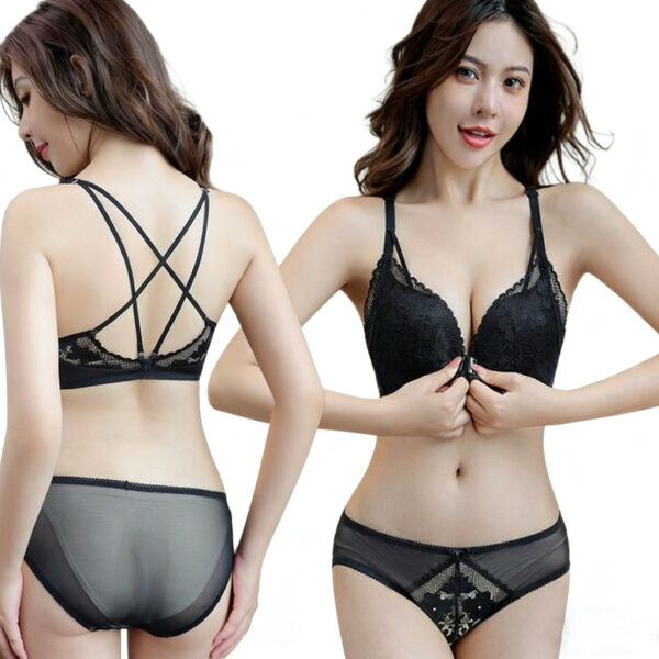 B01-03/Lace Push - Up Bra Set with Criss - Cross Back