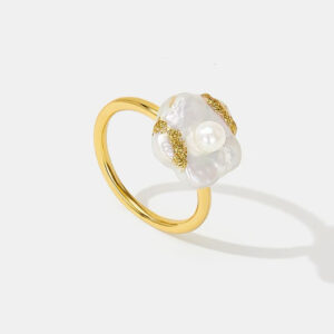 A02-08/Floral Pearl - Embellished Gold Ring