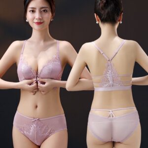 B01-04/Exquisite Black Lace Push - Up Lingerie Set - Image 6