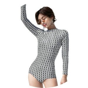 B03-03/Women's One - Piece Swimsuit: Chanel - Style, Fresh Skirt - Type, Conservative, Slimming, Tummy - Covering, Small Bust - Lifting Bikini for Hot Spring Swimming