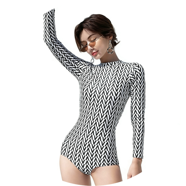 B03-03/Women's One - Piece Swimsuit: Chanel - Style, Fresh Skirt - Type, Conservative, Slimming, Tummy - Covering, Small Bust - Lifting Bikini for Hot Spring Swimming