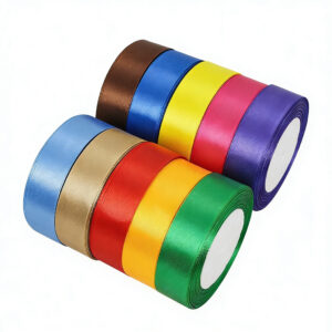 C03-02/2.5cm Wide Gold-Edged Satin Ribbon (25yd per Roll)