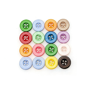 C06-01/Colorful Resin Garment Buttons (10pcs/Pack), 24 Colors, Sizes 9mm - 30mm