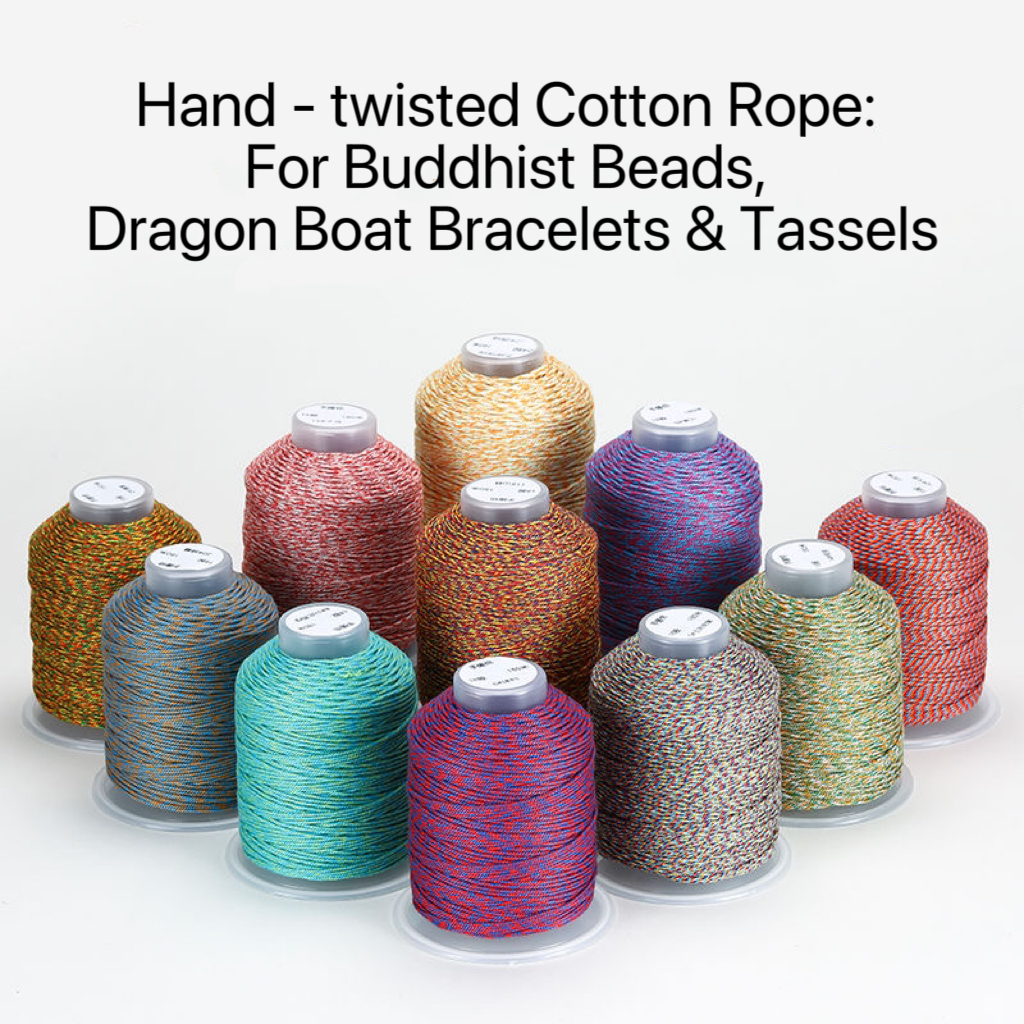 C02-02/Hand - twisted Cotton Rope: For Buddhist Beads, Dragon Boat Bracelets & Tassels