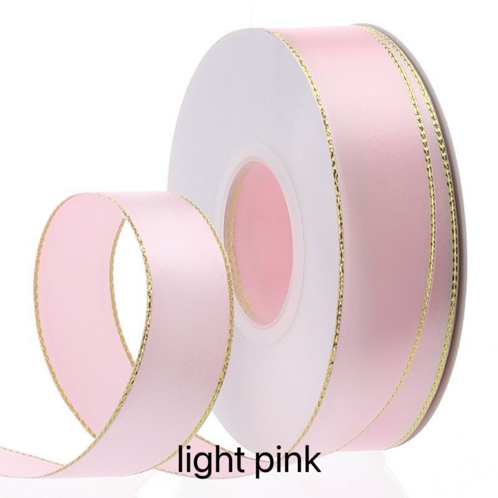 C03-02/2.5cm Wide Gold-Edged Satin Ribbon (25yd per Roll) - Image 5