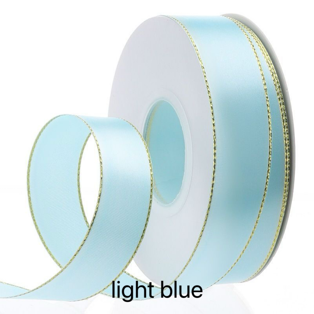 C03-02/2.5cm Wide Gold-Edged Satin Ribbon (25yd per Roll) - Image 3
