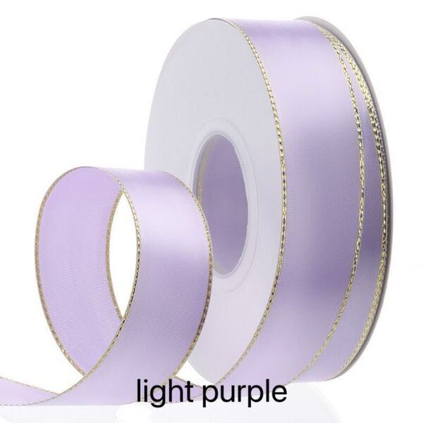C03-02/2.5cm Wide Gold-Edged Satin Ribbon (25yd per Roll)