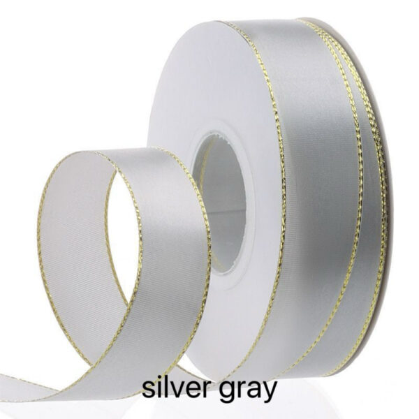 C03-02/2.5cm Wide Gold-Edged Satin Ribbon (25yd per Roll)