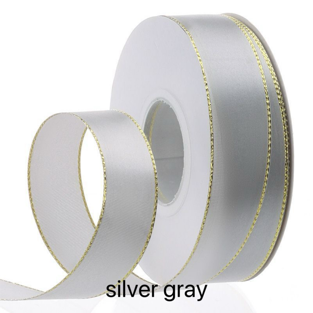 C03-02/2.5cm Wide Gold-Edged Satin Ribbon (25yd per Roll) - Image 7