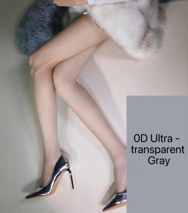 B02.3-01/Women's 0D Ultra - Sheer Pantyhose: Sexy, Transparent, Anti - Snag Silk Stockings for Summer (Black/Gray/Skin Color)
