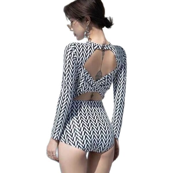 B03-03/Women's One - Piece Swimsuit: Chanel - Style, Fresh Skirt - Type, Conservative, Slimming, Tummy - Covering, Small Bust - Lifting Bikini for Hot Spring Swimming