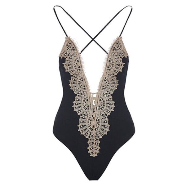 B03-04/Women's Black One - Piece Swimsuit: Korean - Style, Sexy, Slim - Fitting, Beach & Vacation, Open - Back Bikini