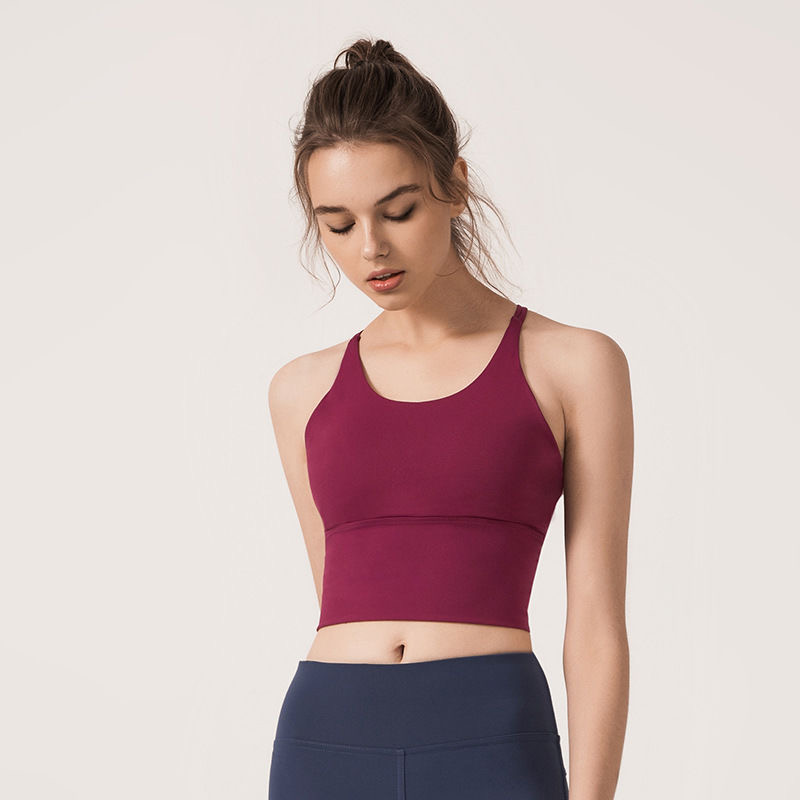 B04-03/Women's Crisscross Back Sports Bra: Shockproof Yoga Vest & Fitness Bra - Image 2