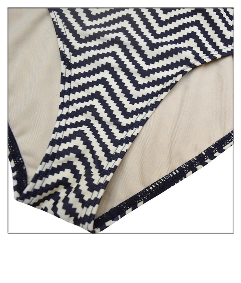 B03-06/Women's Sexy Open - Back One - Piece Swimsuit with Chevron Stripes, Padded, Wire - Free for Beach & Spa - Image 6