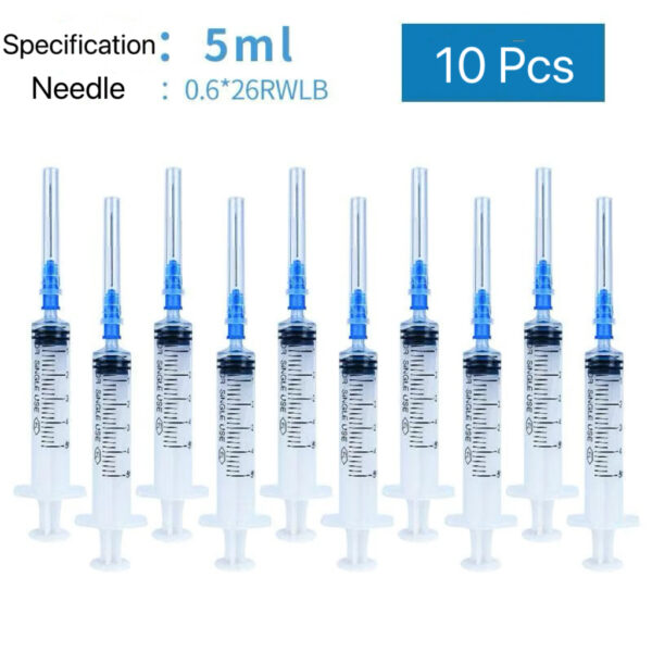 E02-01/Disposable Medical Syringe with Needle (10 Pcs per Pack) - Multiple Sizes (1ml/2ml/5ml/10ml/20ml/30ml/50ml) for Clinic, Hospital Drug Preparation Use