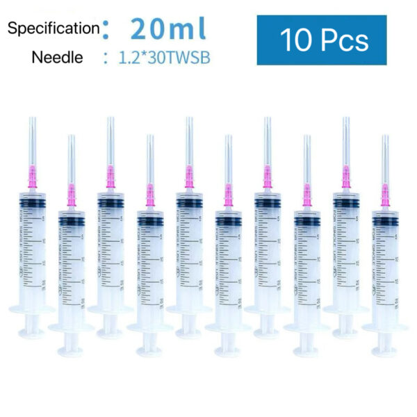 E02-01/Disposable Medical Syringe with Needle (10 Pcs per Pack) - Multiple Sizes (1ml/2ml/5ml/10ml/20ml/30ml/50ml) for Clinic, Hospital Drug Preparation Use