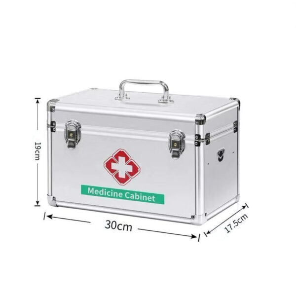 E02-02/Multi - Size Aluminum First Aid Box - 10 Inch, 12 Inch, 14 Inch, 16 Inch Medical Storage Case for Home & Business