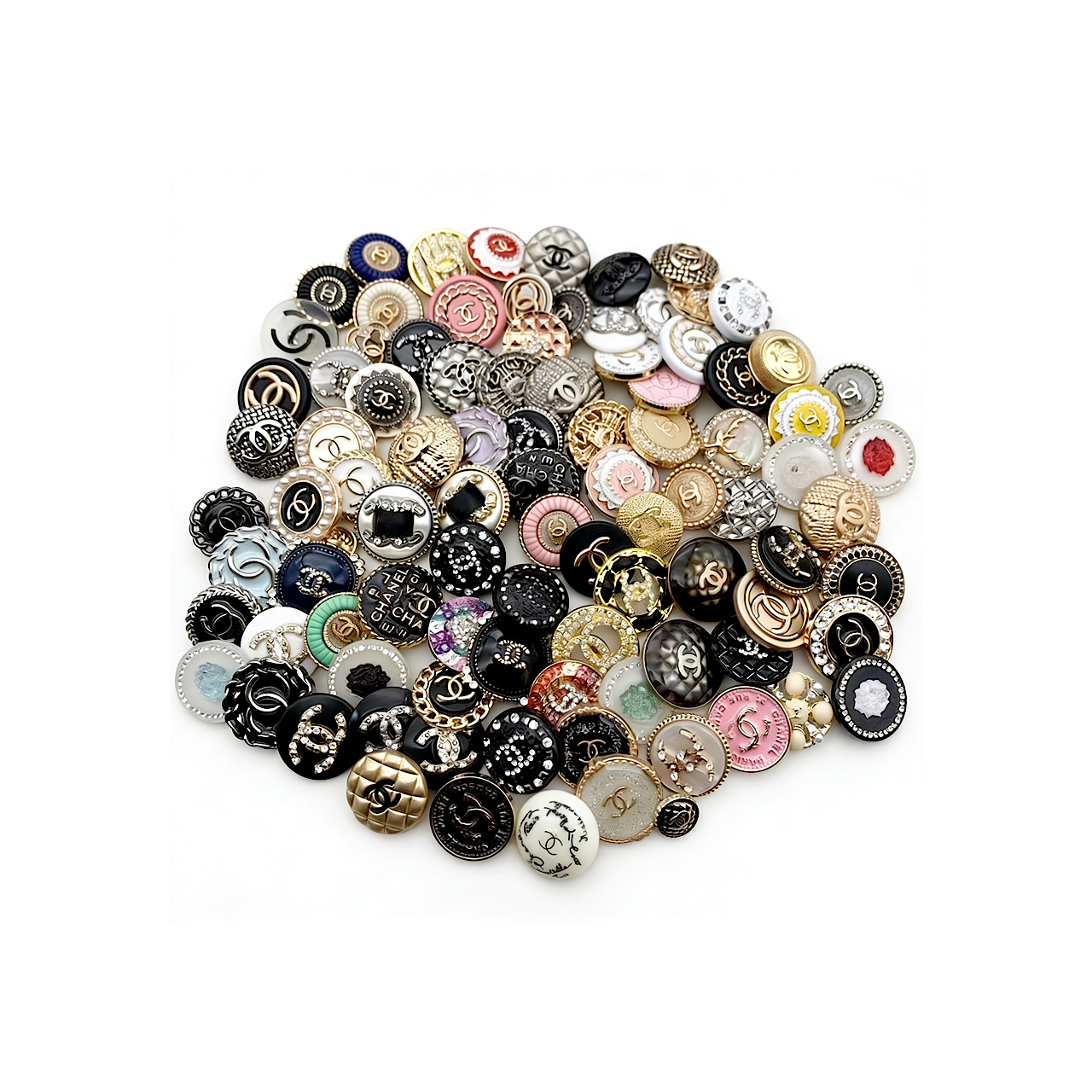 C06-02/Chanel-Style Chic Elegant Buttons for Trench Coat, Suit, Overcoat, Woolen & Knitted Jackets - Versatile High-End Buttons, 6 Pieces per Pack - Image 1