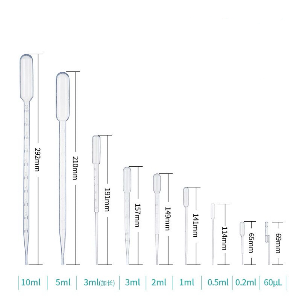 E02-05/disposable sterile plastic transfer pipettes - multiple volumes (0.1ml, 0.2ml, 0.5ml, 1ml, 2ml, 3ml, 5ml, 10ml) with independent packaging - Image 3