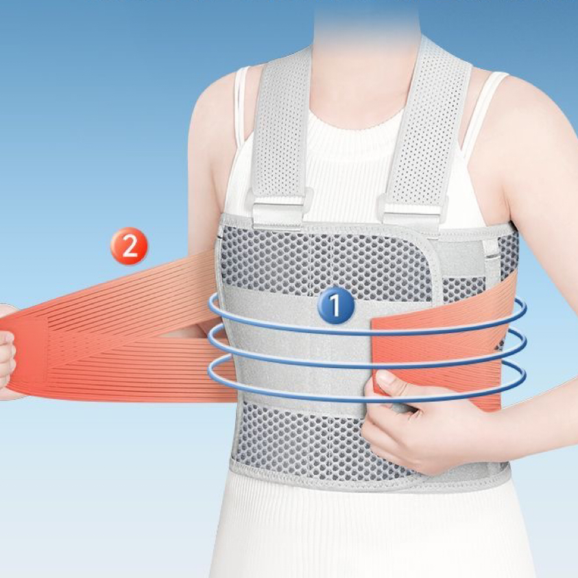 E04-02/Rib Fracture Brace Chest Lumbar Support Strap - Post Cardiac Bypass Surgery Rehabilitation & Thoracic Vertebrae Protection Orthosis