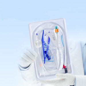 E02-04/silicone urinary catheterization kit - multiple models (14fr, 16fr, 18fr, 20fr, 22fr) for medical use, sterile, double/lumen tri-lumen options