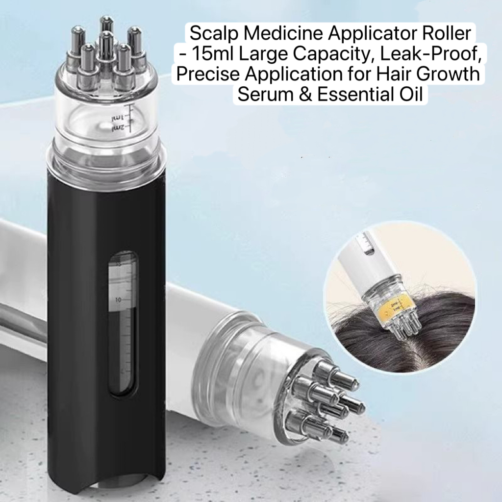 E02-07/Scalp Medicine Applicator Roller - 15ml Large Capacity, Leak-Proof, Precise Application for Hair Growth Serum & Essential Oil - Image 2