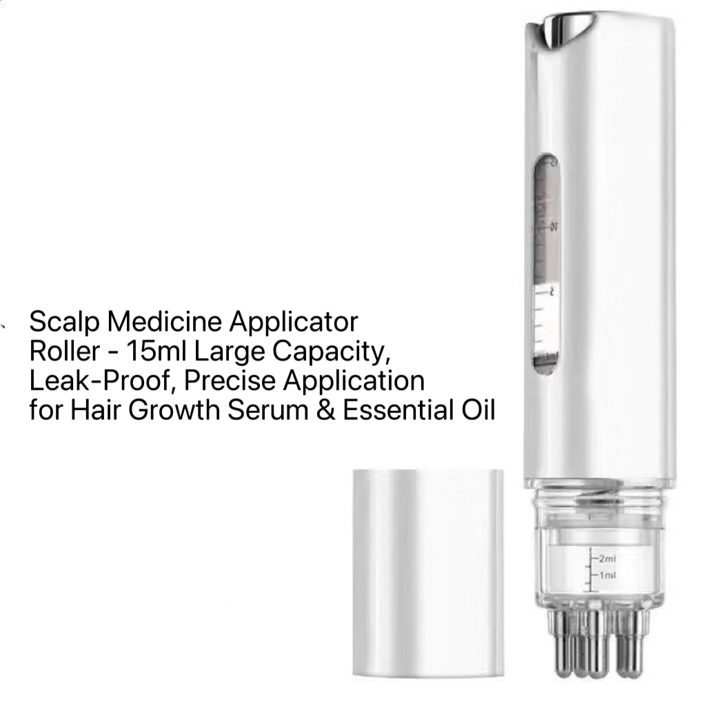 E02-07/Scalp Medicine Applicator Roller - 15ml Large Capacity, Leak-Proof, Precise Application for Hair Growth Serum & Essential Oil - Image 4