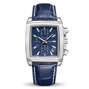 A07-02/Men's Square Multifunctional Quartz Watch with Brown Leather Strap, Chronograph, Date, Luminous Hands, 3ATM Water Resistant Fashion Watch for Men