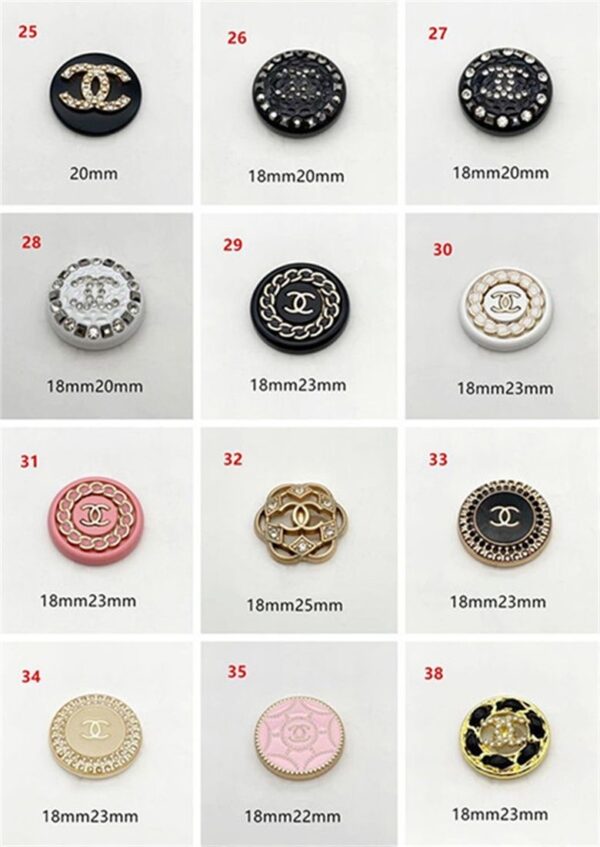 C06-02/Chanel-Style Chic Elegant Buttons for Trench Coat, Suit, Overcoat, Woolen & Knitted Jackets - Versatile High-End Buttons, 6 Pieces per Pack