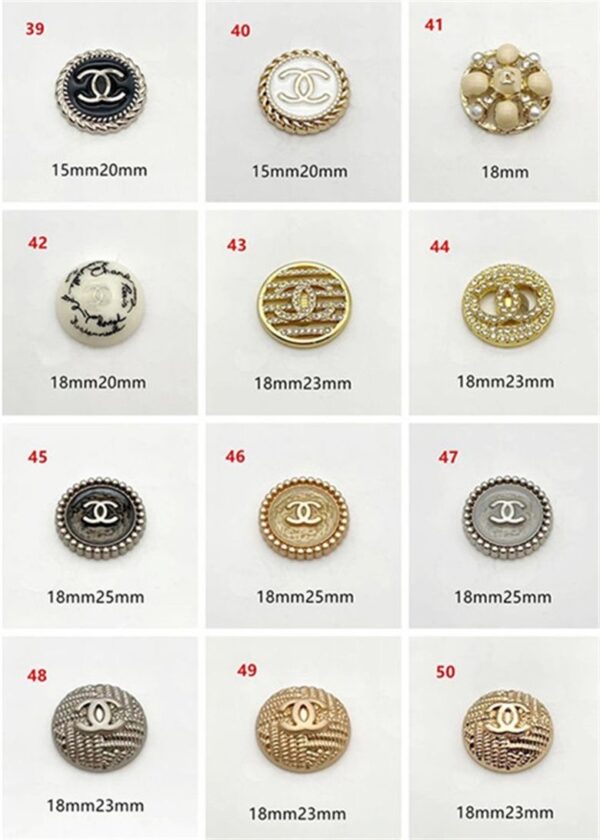 C06-02/Chanel-Style Chic Elegant Buttons for Trench Coat, Suit, Overcoat, Woolen & Knitted Jackets - Versatile High-End Buttons, 6 Pieces per Pack
