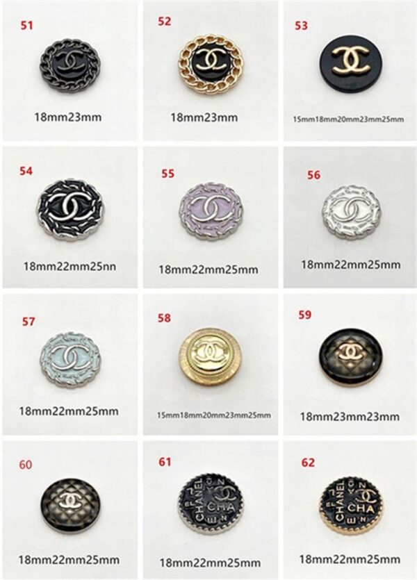 C06-02/Chanel-Style Chic Elegant Buttons for Trench Coat, Suit, Overcoat, Woolen & Knitted Jackets - Versatile High-End Buttons, 6 Pieces per Pack