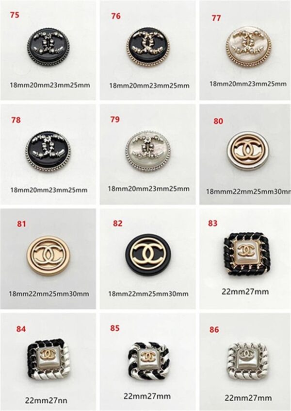 C06-02/Chanel-Style Chic Elegant Buttons for Trench Coat, Suit, Overcoat, Woolen & Knitted Jackets - Versatile High-End Buttons, 6 Pieces per Pack