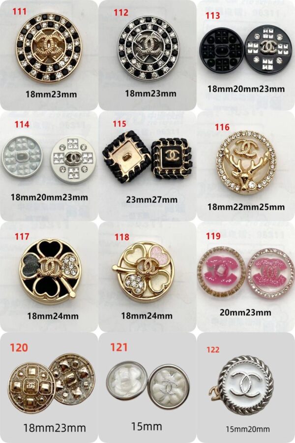 C06-02/Chanel-Style Chic Elegant Buttons for Trench Coat, Suit, Overcoat, Woolen & Knitted Jackets - Versatile High-End Buttons, 6 Pieces per Pack