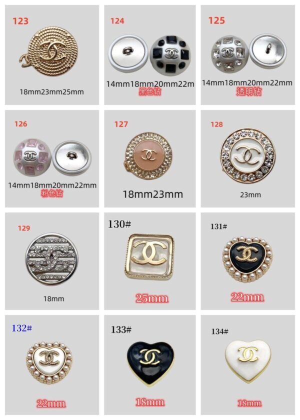 C06-02/Chanel-Style Chic Elegant Buttons for Trench Coat, Suit, Overcoat, Woolen & Knitted Jackets - Versatile High-End Buttons, 6 Pieces per Pack