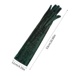 B05.1-05/Velvet Opera Gloves Long Vintage Hepburn Style for Evening Gown Cheongsam Christmas Party - Image 7