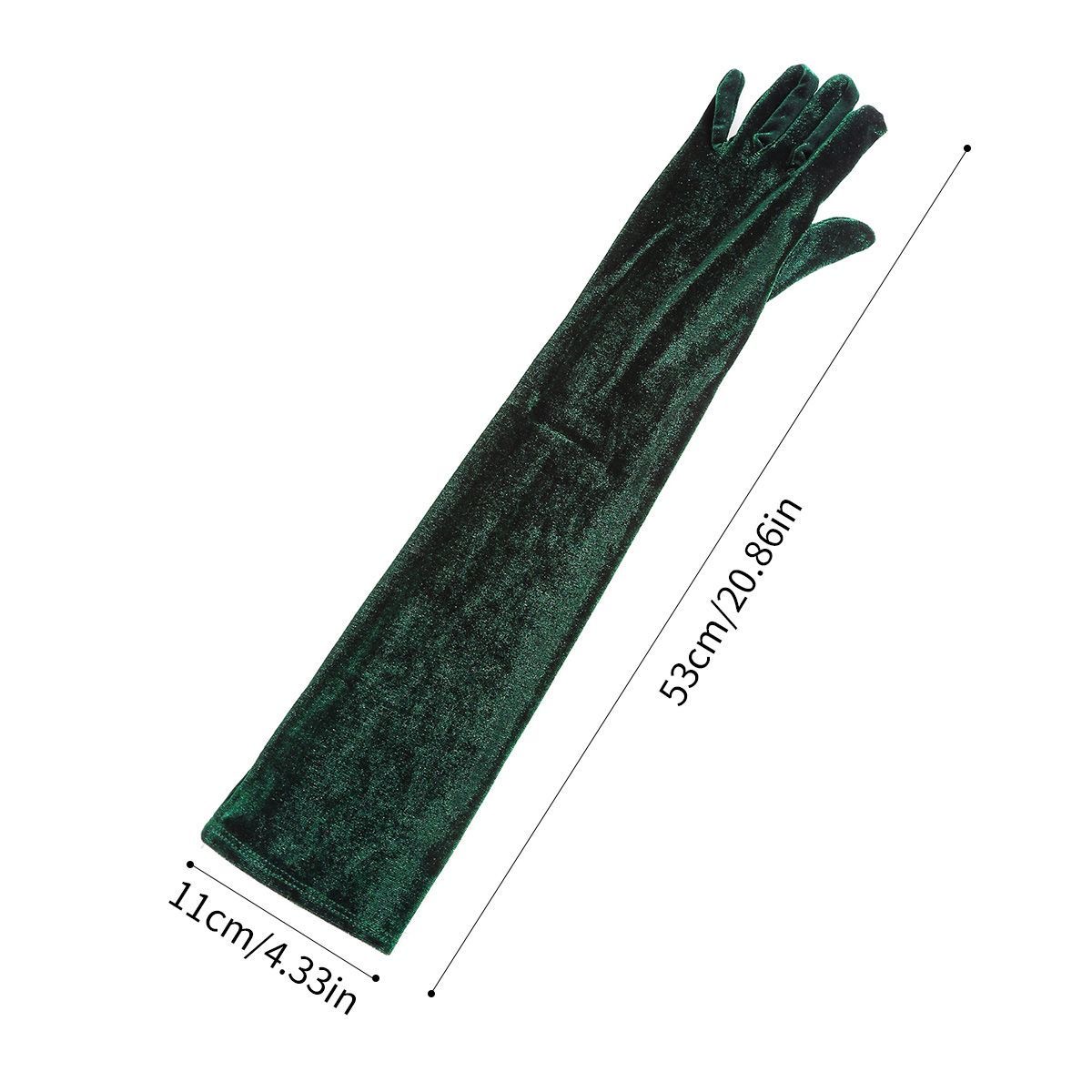 B05.1-05/Velvet Opera Gloves Long Vintage Hepburn Style for Evening Gown Cheongsam Christmas Party - Image 7