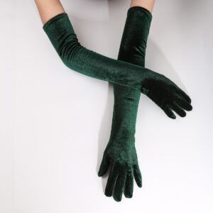 B05.1-05/Velvet Opera Gloves Long Vintage Hepburn Style for Evening Gown Cheongsam Christmas Party - Image 2